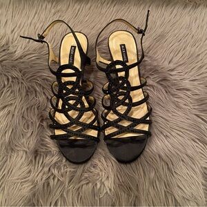 Alex Marie Black Strappy Heels - Size 7.5